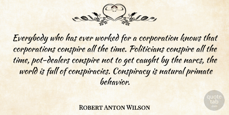 Robert Anton Wilson Quote About World, Corporations, Politician: Everybody Who Has Ever Worked...