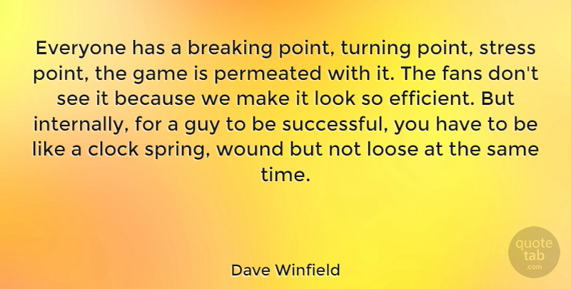Dave Winfield Quote About Sports, Spring, Stress: Everyone Has A Breaking Point...