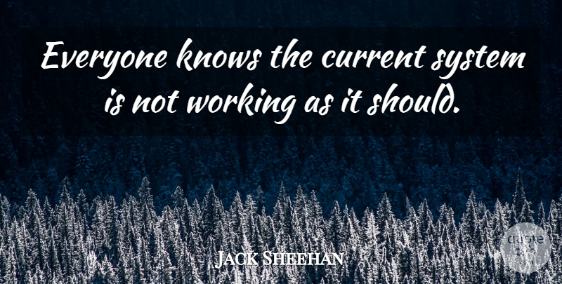 Jack Sheehan Quote About Current, Knows, System: Everyone Knows The Current System...
