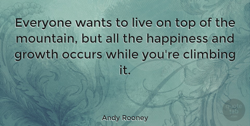 Andy Rooney Quote About Inspirational, Happiness, Being Happy: Everyone Wants To Live On...