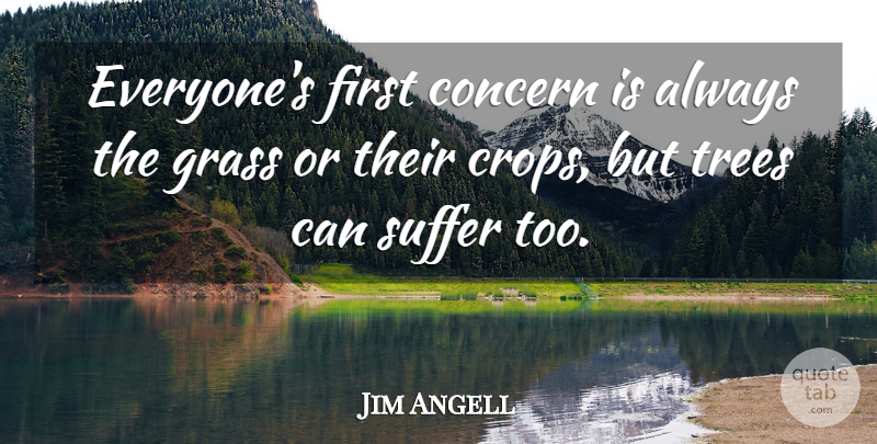 Jim Angell Quote About Concern, Grass, Suffer, Trees: Everyones First Concern Is Always...