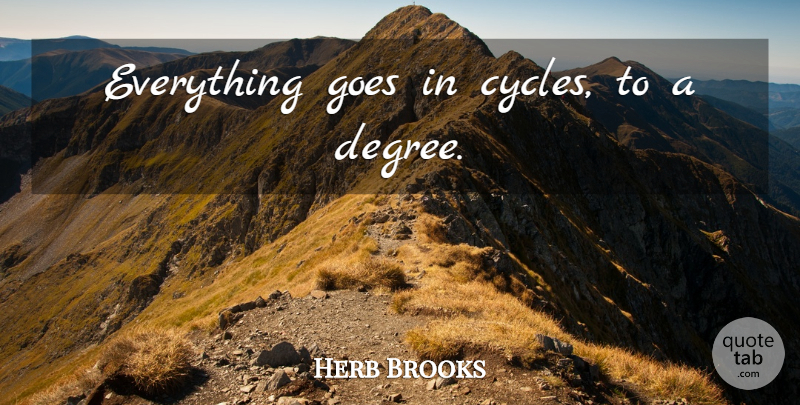 Herb Brooks Quote About Degrees, Cycles: Everything Goes In Cycles To...