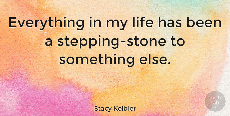 Stacy Keibler Quote About Stones, Stepping Stones, Has Beens: Everything In My Life Has...