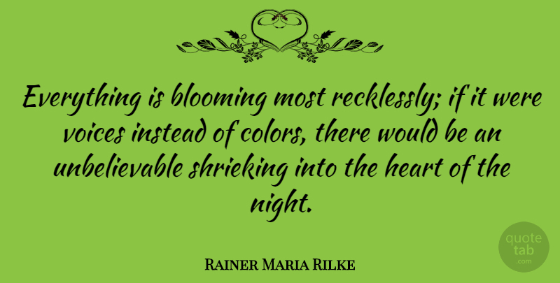 Rainer Maria Rilke Quote About Nature, Spring, Heart: Everything Is Blooming Most Recklessly...