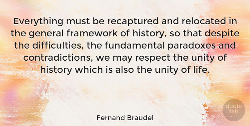 Fernand Braudel Quote About History, Unity, Fundamentals: Everything Must Be Recaptured And...