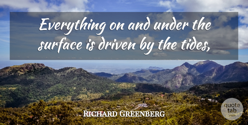 Richard Greenberg Quote About Driven, Surface: Everything On And Under The...