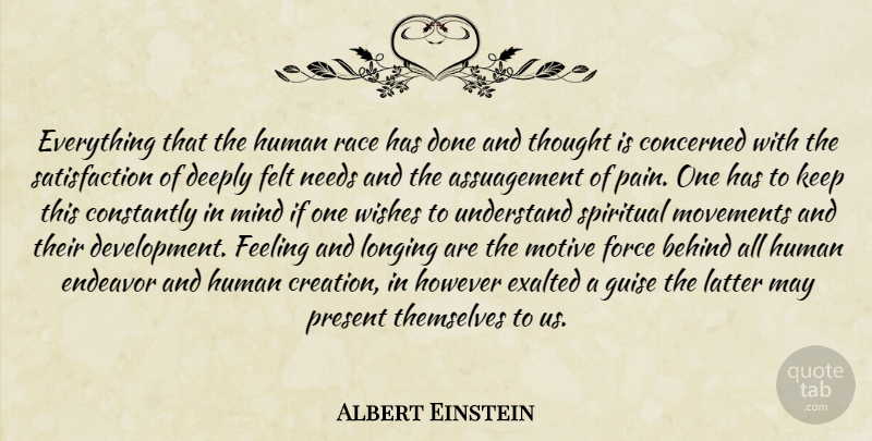 Albert Einstein Quote About Spiritual, Pain, Philosophy: Everything That The Human Race...