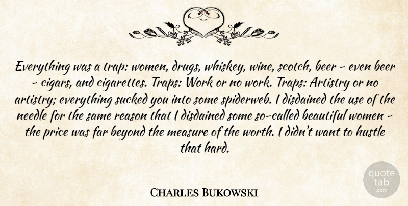 Charles Bukowski Quote About Beautiful, Wine, Beer: Everything Was A Trap Women...