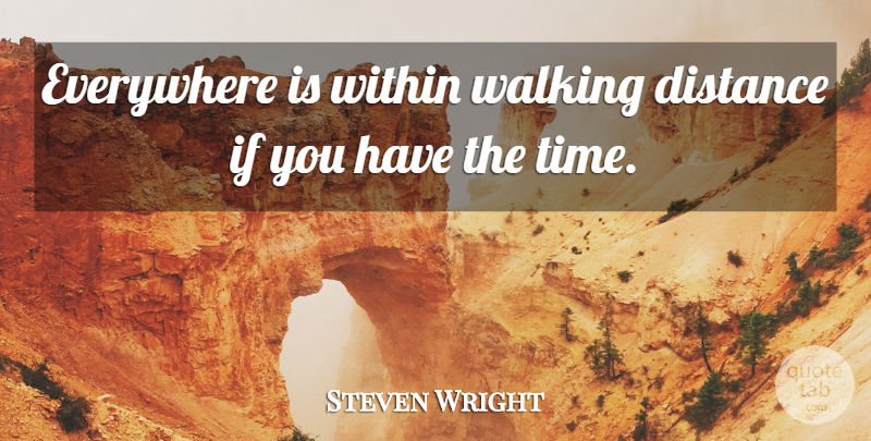 Steven Wright Quote About Fun, Work, Distance: Everywhere Is Within Walking Distance...