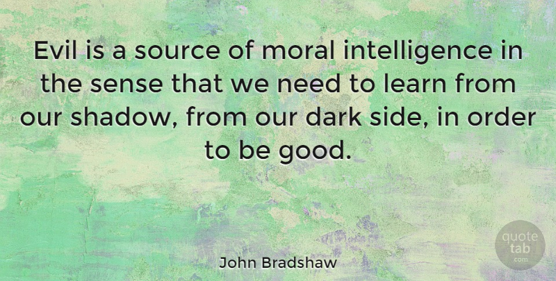 John Bradshaw Quote About Dark, Order, Evil: Evil Is A Source Of...