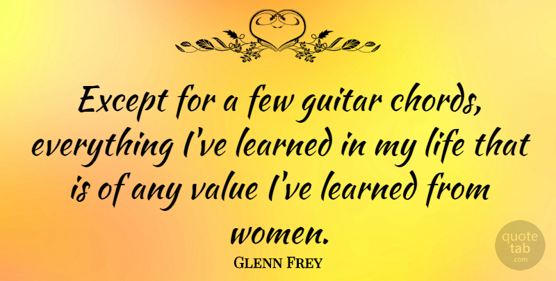 Glenn Frey Quote About Guitar, Ive Learned, Chords: Except For A Few Guitar...