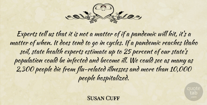 Susan Cuff Quote About Die, Estimate, Experts, Health, Idaho: Experts Tell Us That It...
