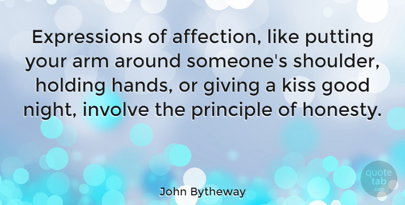 John Bytheway Quote About Good Night, Goodnight, Honesty: Expressions Of Affection Like Putting...