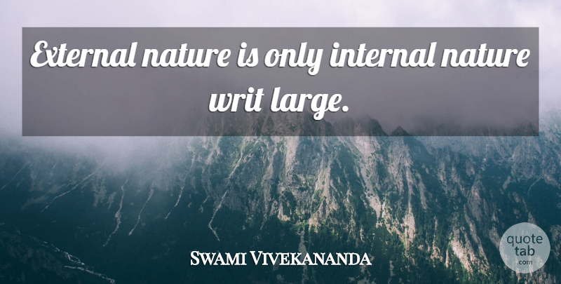 Swami Vivekananda Quote About Nature, Internals: External Nature Is Only Internal...