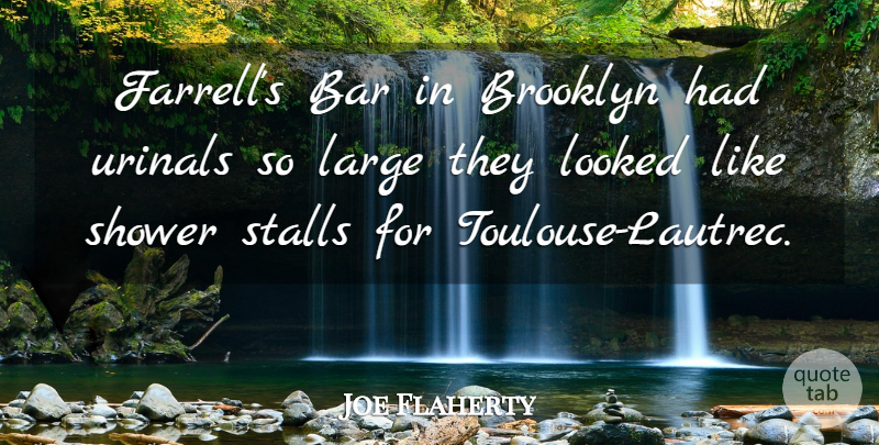 Joe Flaherty Quote About Brooklyn, Bars, Showers: Farrells Bar In Brooklyn Had...