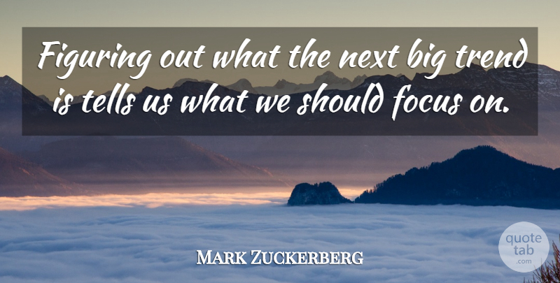 Mark Zuckerberg Quote About Figuring, Tells: Figuring Out What The Next...