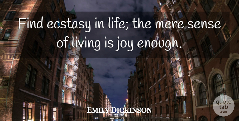 Emily Dickinson Quote About Life, Happiness, Positivity: Find Ecstasy In Life The...