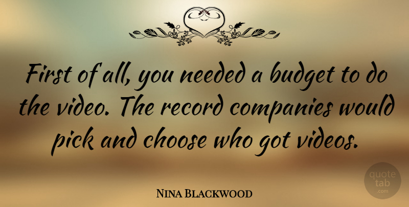 Nina Blackwood Quote About Records, Firsts, Video: First Of All You Needed...