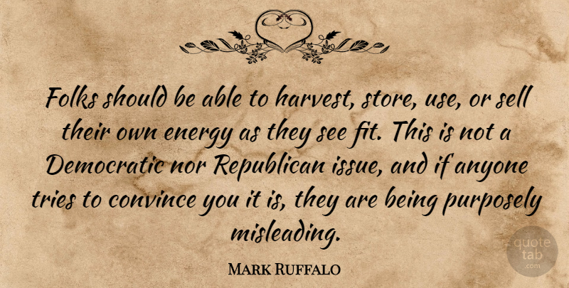 Mark Ruffalo Quote About Trying, Energy, Republican: Folks Should Be Able To...