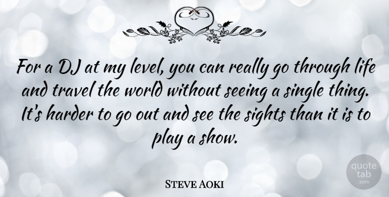 Steve Aoki Quote About Play, Sight, World: For A Dj At My...