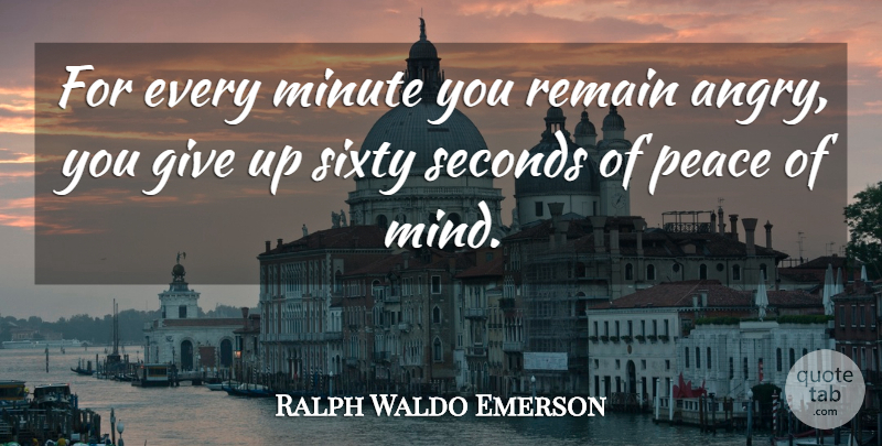 Ralph Waldo Emerson Quote About Inspirational, Success, Forgiveness: For Every Minute You Remain...