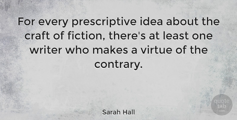 Sarah Hall Quote About Craft: For Every Prescriptive Idea About...