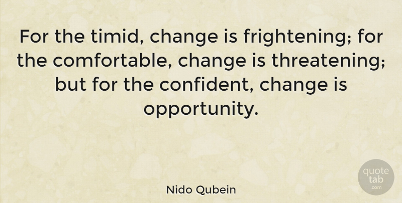 Nido Qubein Quote About Change: For The Timid Change Is...