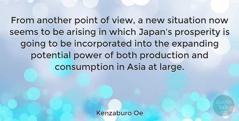 Kenzaburo Oe Quote About Japan, Views, Asia: From Another Point Of View...