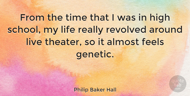 Philip Baker Hall Quote About Almost, Feels, High, Life, Time: From The Time That I...
