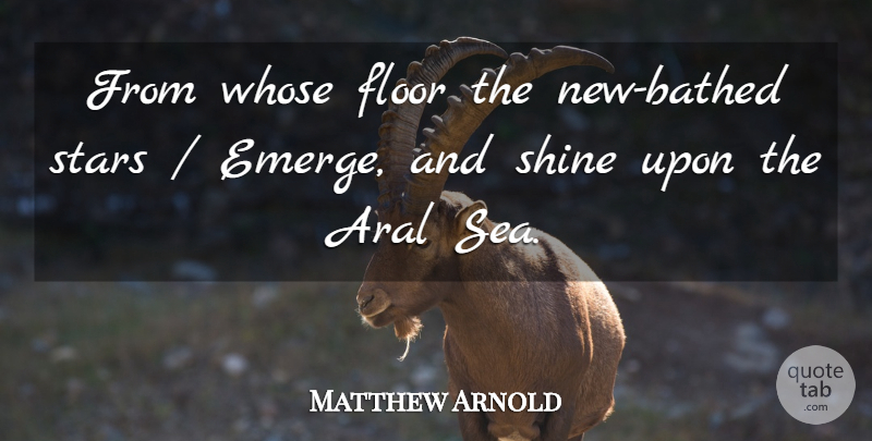 Matthew Arnold Quote About Floor, Shine, Stars, Whose: From Whose Floor The New...