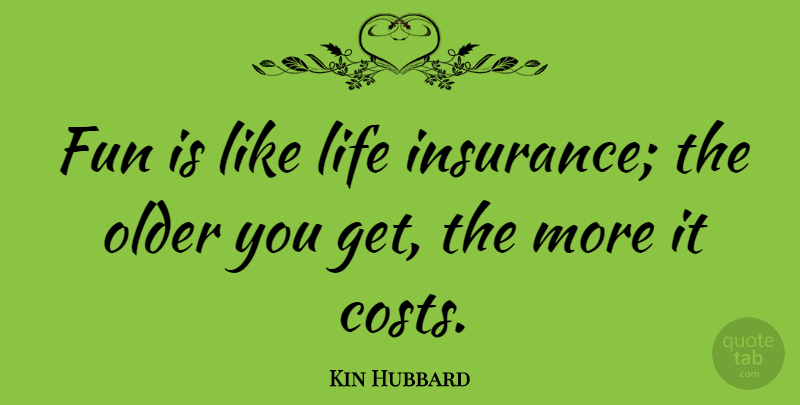 Kin Hubbard Quote About Birthday, Fun, Cost: Fun Is Like Life Insurance...