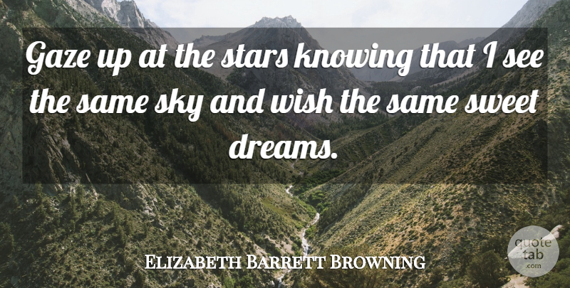Elizabeth Barrett Browning Quote About Inspirational, Goodbye, Dream: Gaze Up At The Stars...