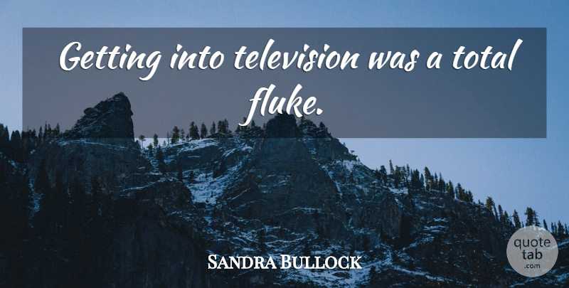 Sandra Bullock Quote About Television, Flukes: Getting Into Television Was A...