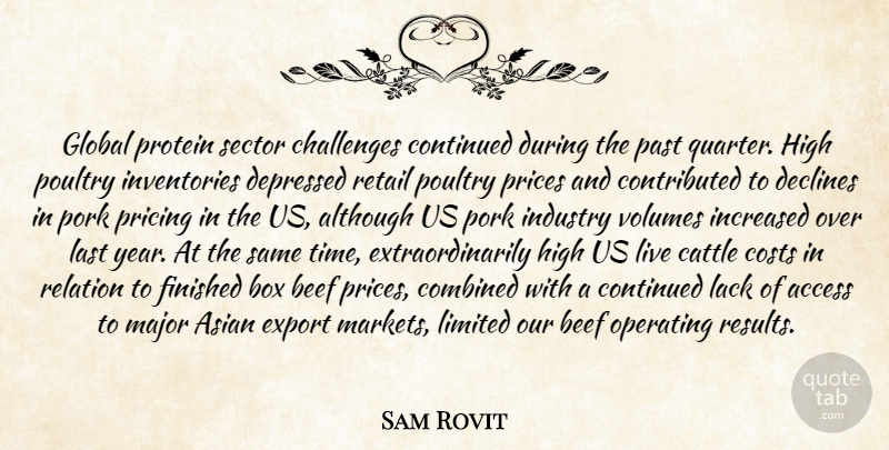 Sam Rovit Quote About Access, Although, Asian, Beef, Box: Global Protein Sector Challenges Continued...