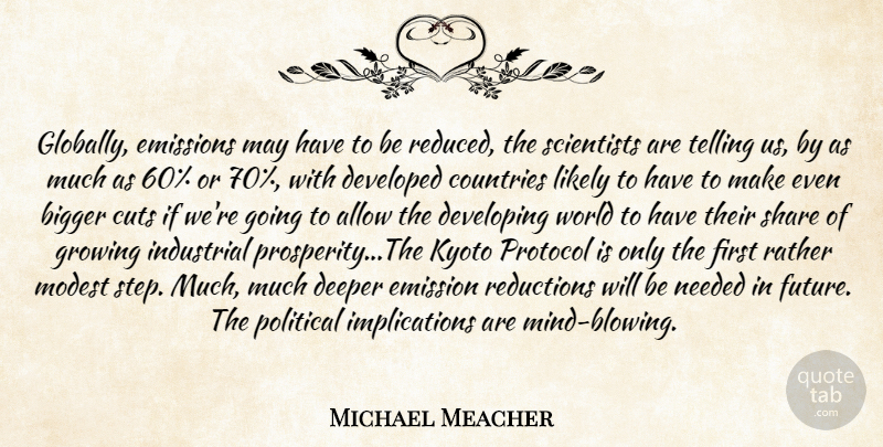 Michael Meacher Quote About Country, Cutting, Kyoto Protocol: Globally Emissions May Have To...