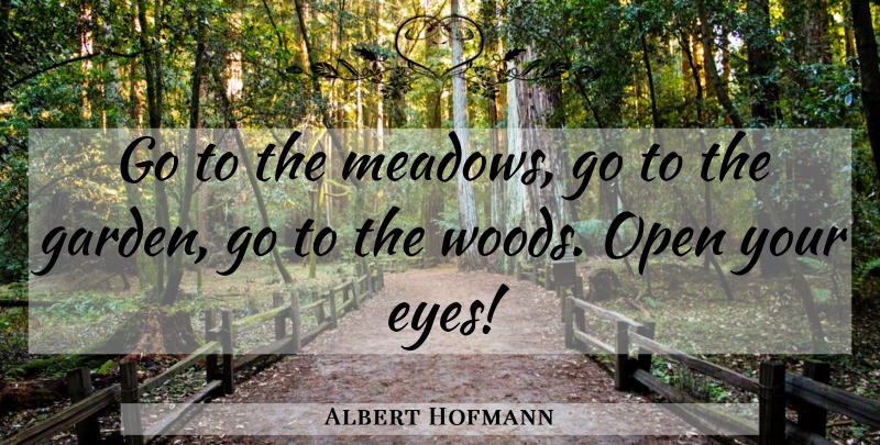 Albert Hofmann Quote About Eye, Garden, Drug: Go To The Meadows Go...