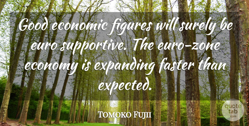 Tomoko Fujii Quote About Economic, Economy, Euro, Expanding, Faster: Good Economic Figures Will Surely...