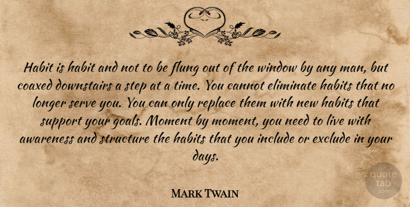 Mark Twain Quote About Inspirational Life, Men, Goal: Habit Is Habit And Not...