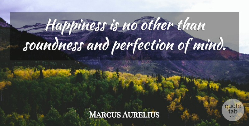 Marcus Aurelius Quote About Happiness, Perfection, Mind: Happiness Is No Other Than...