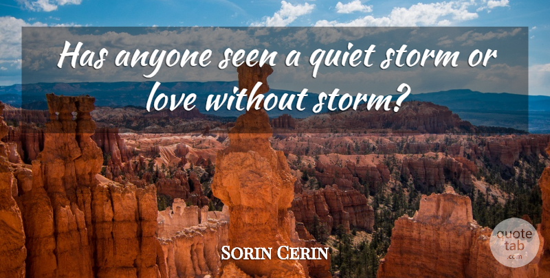 Sorin Cerin Quote About Anyone, Death, Love, Quiet, Seen: Has Anyone Seen A Quiet...