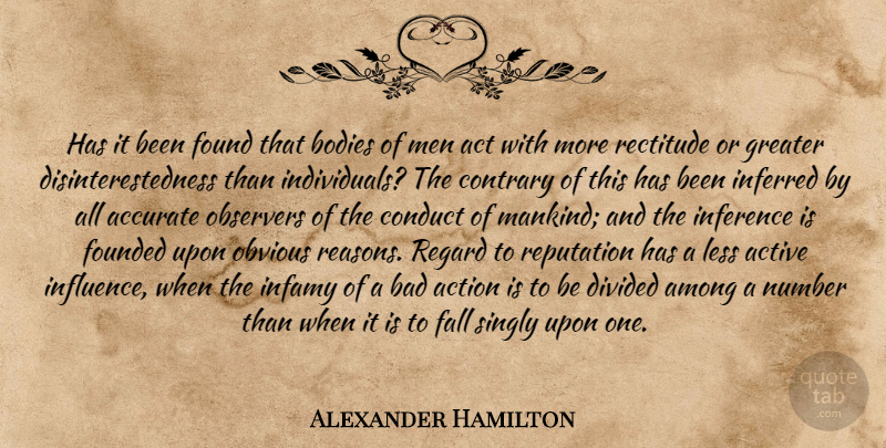 Alexander Hamilton Quote About Fall, Men, Numbers: Has It Been Found That...