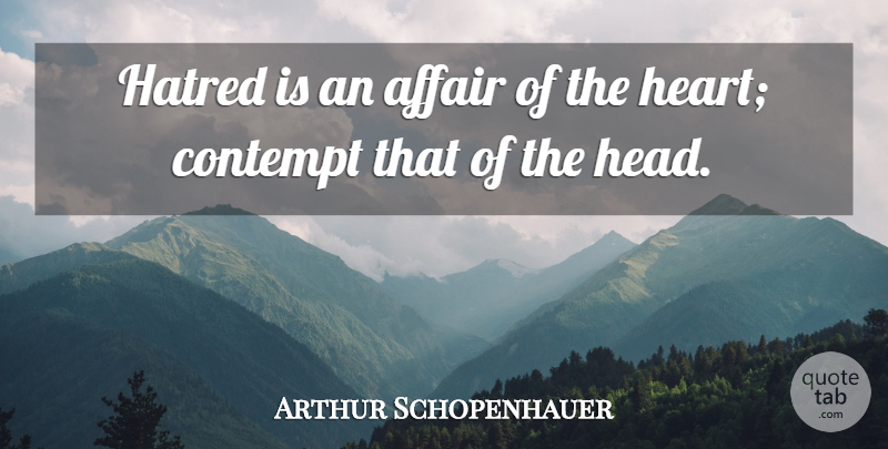 Arthur Schopenhauer Quote About Anger, Philosophical, Heart: Hatred Is An Affair Of...