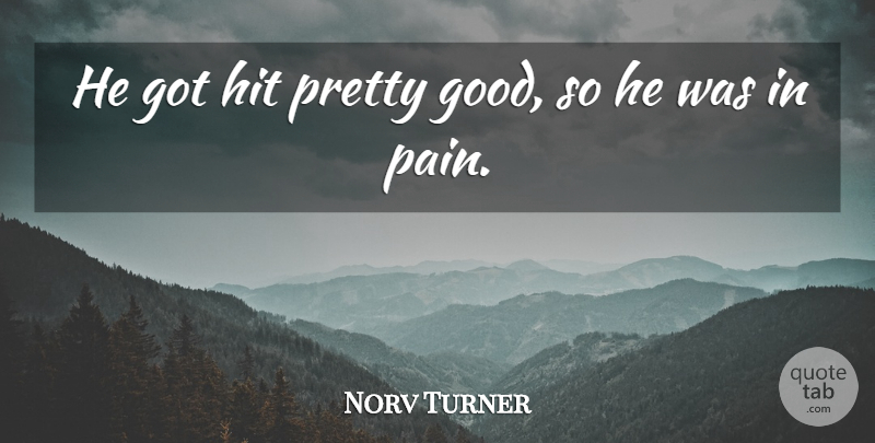 Norv Turner Quote About Hit, Pain: He Got Hit Pretty Good...