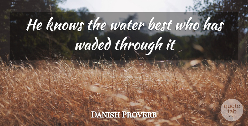 Danish Proverb Quote About Best, Knows, Water: He Knows The Water Best...