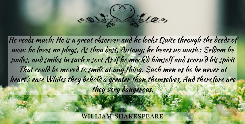 William Shakespeare Quote About Heart, Men, Play: He Reads Much He Is...