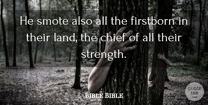 Bible Bible Quote About Chief, Land: He Smote Also All The...