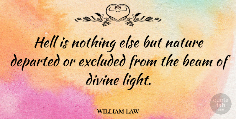 William Law Quote About Christian, Religious, Light: Hell Is Nothing Else But...