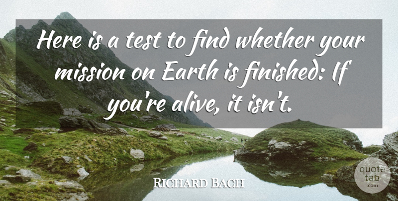 Richard Bach Quote About American Novelist, Whether: Here Is A Test To...