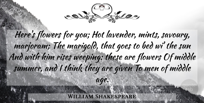 William Shakespeare Quote About Summer, Flower, Men: Heres Flowers For You Hot...