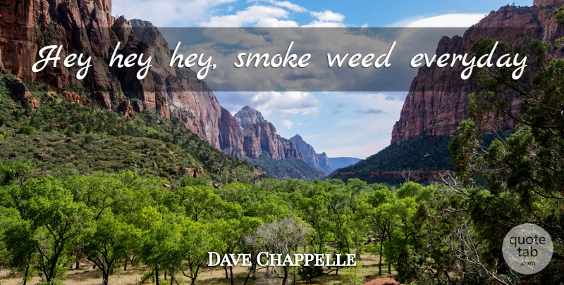 Dave Chappelle Quote About Weed, Marijuana, Everyday: Hey Hey Hey Smoke Weed...
